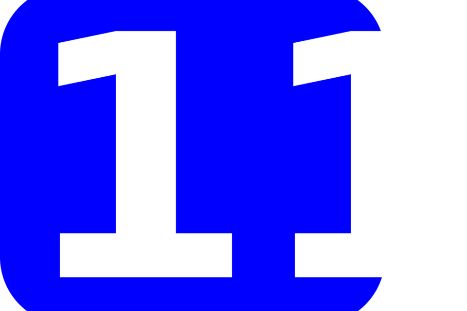 number, 11, rounded, rectangle, blue, white